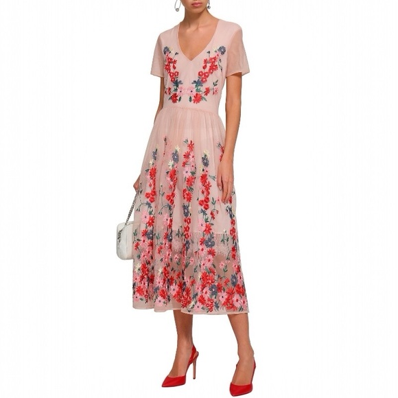 Maje Dresses & Skirts - Size 2 MAJE Embroidered tulle midi dress NWT
